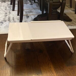 Foldable White wood Laptop Desk in bed table drawing desk